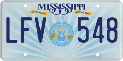 MS license plate LFV548
