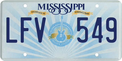 MS license plate LFV549