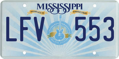 MS license plate LFV553