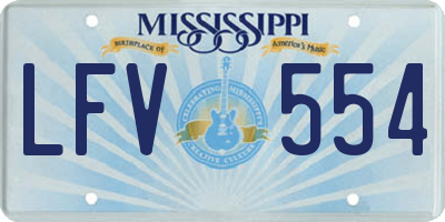 MS license plate LFV554