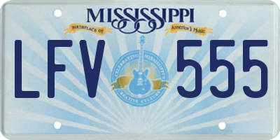 MS license plate LFV555