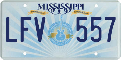 MS license plate LFV557