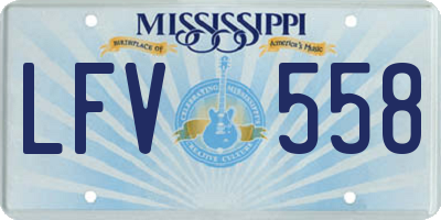 MS license plate LFV558