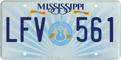MS license plate LFV561