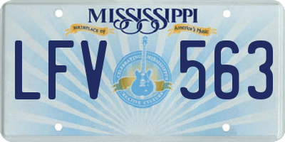 MS license plate LFV563