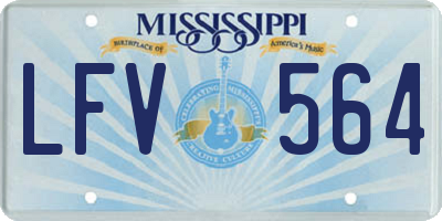 MS license plate LFV564