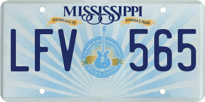 MS license plate LFV565