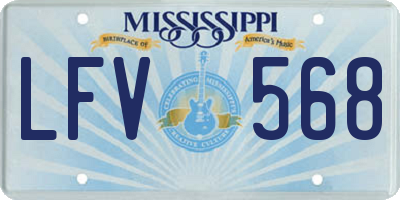 MS license plate LFV568