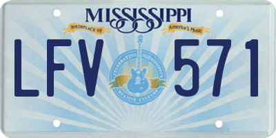 MS license plate LFV571