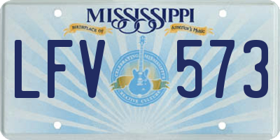 MS license plate LFV573