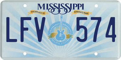 MS license plate LFV574