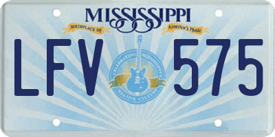 MS license plate LFV575