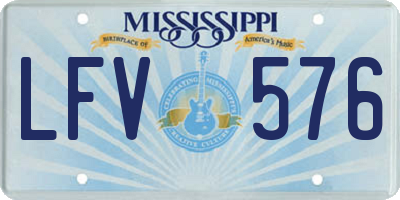 MS license plate LFV576