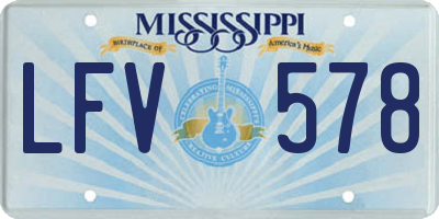 MS license plate LFV578