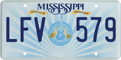 MS license plate LFV579