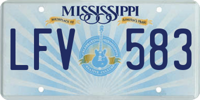 MS license plate LFV583