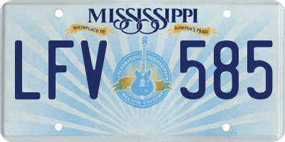 MS license plate LFV585