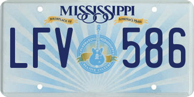 MS license plate LFV586