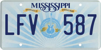 MS license plate LFV587