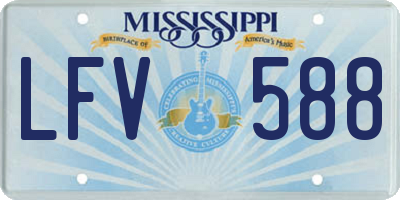 MS license plate LFV588