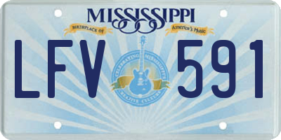 MS license plate LFV591