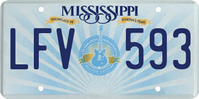 MS license plate LFV593