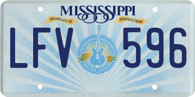 MS license plate LFV596