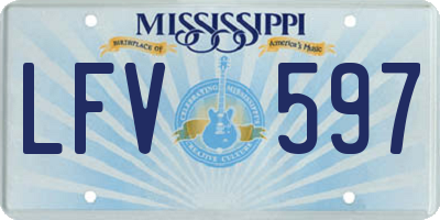 MS license plate LFV597