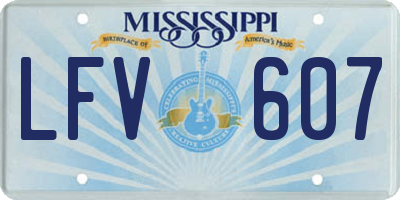 MS license plate LFV607