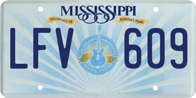 MS license plate LFV609