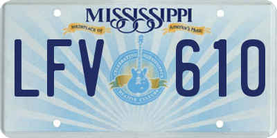 MS license plate LFV610