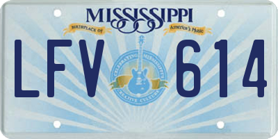 MS license plate LFV614
