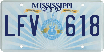 MS license plate LFV618