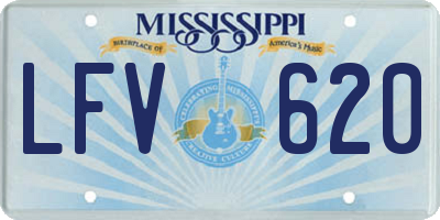 MS license plate LFV620