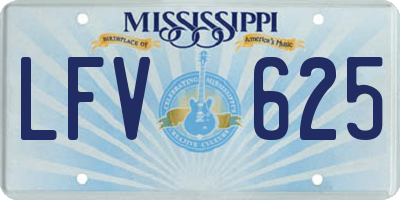 MS license plate LFV625