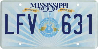 MS license plate LFV631