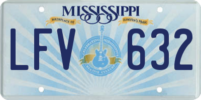 MS license plate LFV632