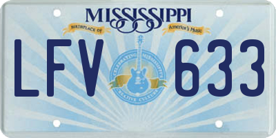 MS license plate LFV633