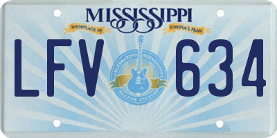 MS license plate LFV634