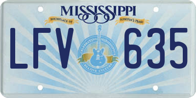 MS license plate LFV635