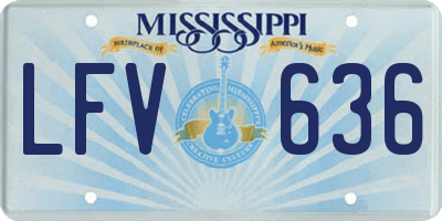 MS license plate LFV636