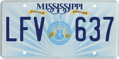 MS license plate LFV637