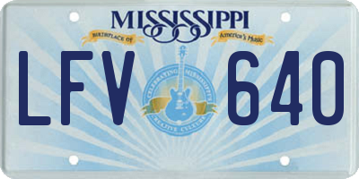 MS license plate LFV640