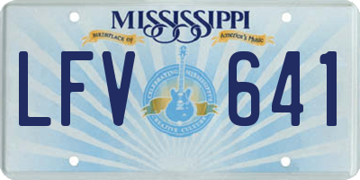 MS license plate LFV641