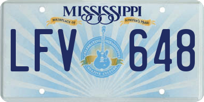 MS license plate LFV648