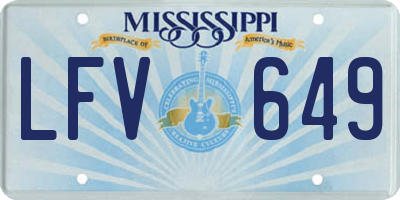 MS license plate LFV649