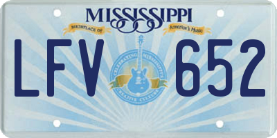 MS license plate LFV652