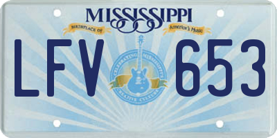MS license plate LFV653