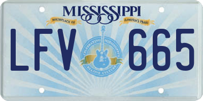 MS license plate LFV665