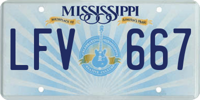 MS license plate LFV667